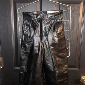 Black Leather Men's Pants